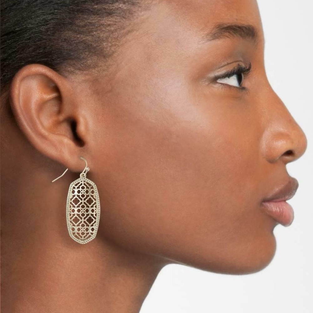 Elegant Rose Gold Kendra Scott Filigree Earrings